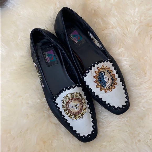 Vintage Shoes - Vintage Sun and Moon Loafers